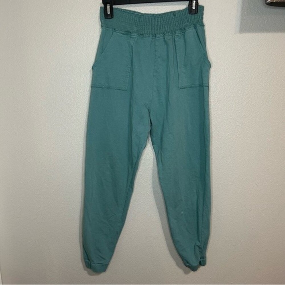 ASOS blue green elastic waist pull on jogger lounge pants women's size medium 8